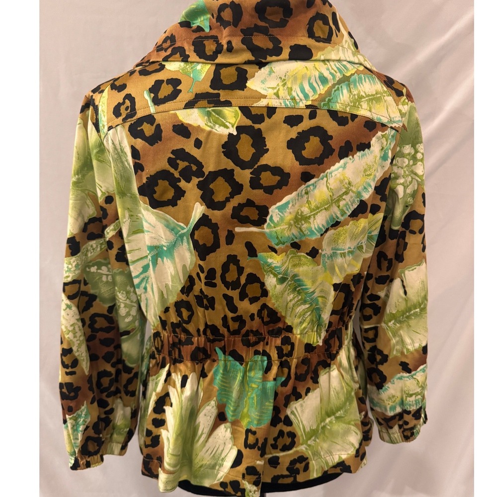 Berek Tropical Leopard Print Utility Jacket Gold Hardware Mens Medium - Picture 3 of 16